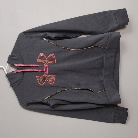 Under Armour Sweatshirt Camo Pink Gray Size SM/P - Picture 1 of 10